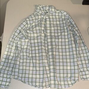 Lands' End Green Plaid Kids Button Down Shirt